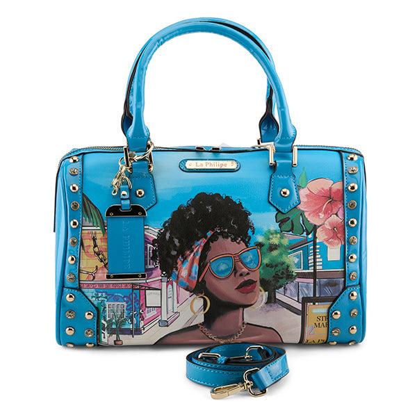 flexus by spring step LA PHILIPE LP1020-8 BLUE IN THE BAHAMAS HANDBAG-CLASSIC