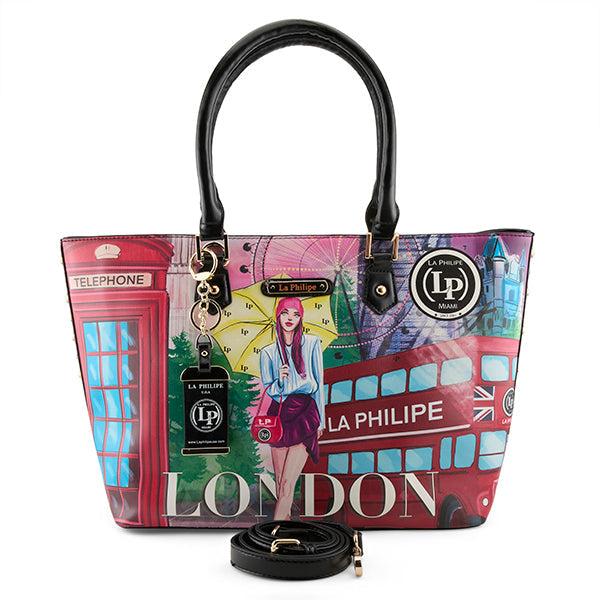 flexus by spring step LA PHILIPE LP1021-11 UMBRELLA IN LONDON HANDBAG-TOTE