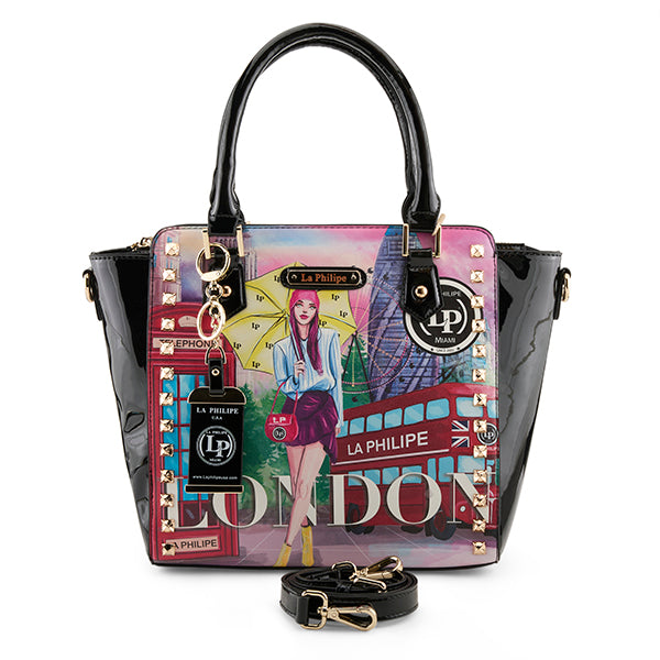 flexus by spring step LA PHILIPE LP1022-11 UMBRELLA IN LONDON HANDBAG-SATCHEL